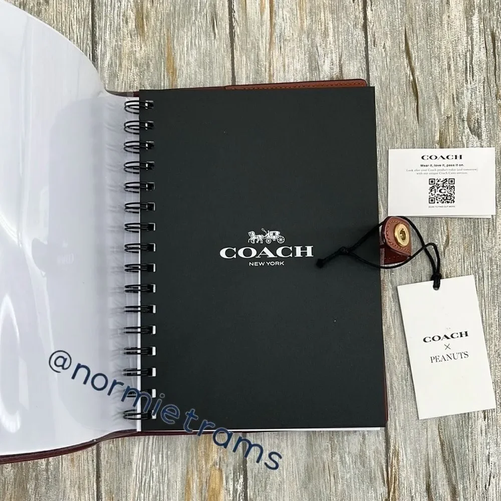 Coach X Peanuts Notebook & Snoopy Pencil Case In Signature Canvas Bag Purse